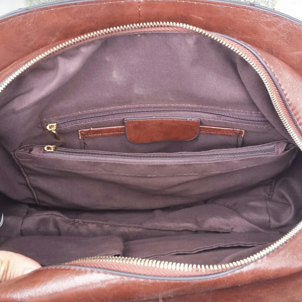 NWT Sorrentino Oval Structured Satchel Handbag With Punched Design - Picture 12 of 16